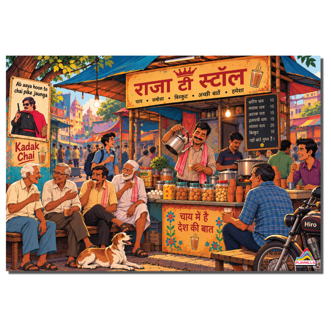 The Great Indian Tea Stall Wooden 300 pieces Jigsaw Puzzle