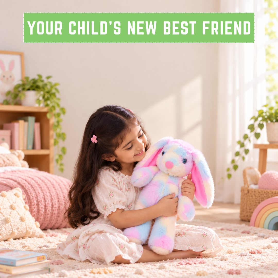 Playhills Whimsy Cute Rabbit Rainbow Multicolored Soft-toy-plushie