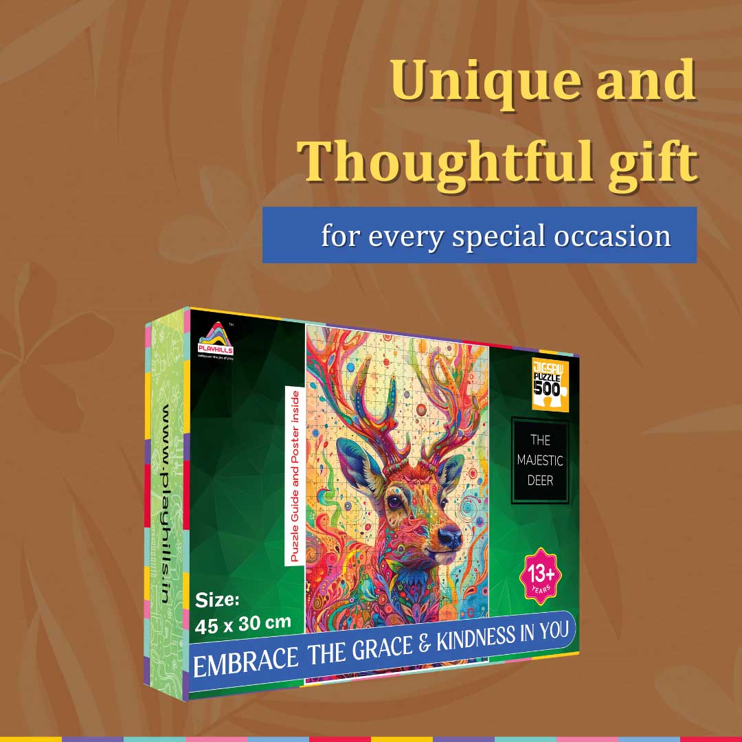 Playhills Spirit Animal The Majestic Deer Jigsaw Puzzle, 500 pc Jigsaw Puzzle | Mindful Relaxing, Screen free Play for Children and Adults 13+ years