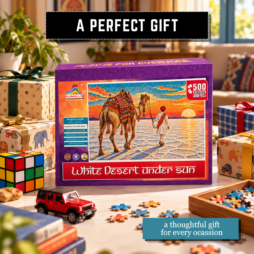 Playhills The Great White Desert of India, Wooden 500 piece Jigsaw Puzzle