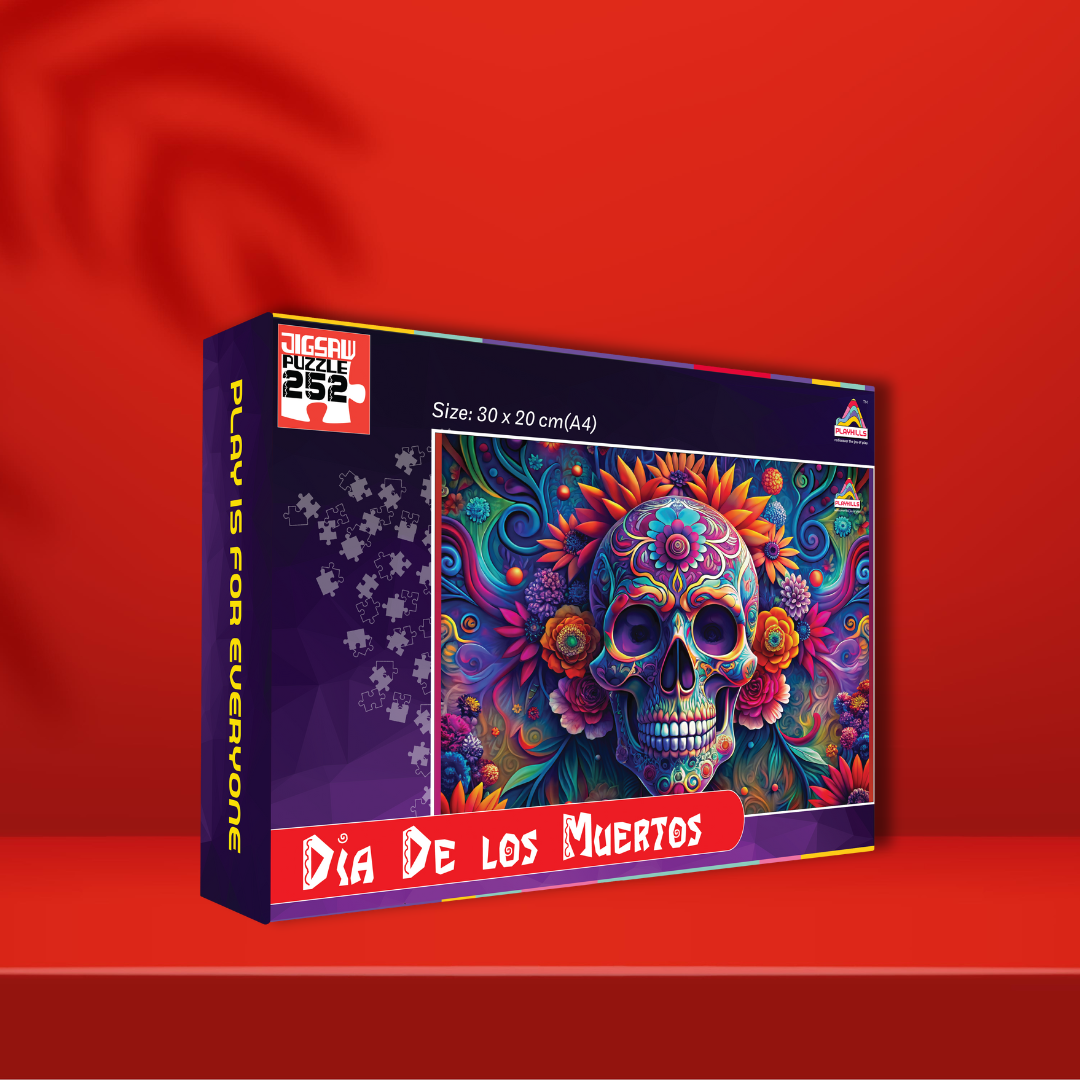 Playhills Mexican Festival Day of The Dead, Abstract Design Jigsaw Puzzle 252 pieces for Kids 8+ Years