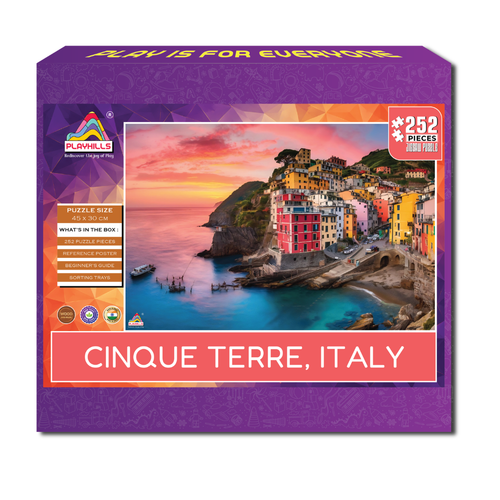 Cinque Terre Italy – 252-Piece Wooden Jigsaw Puzzle for Kids | Playhills