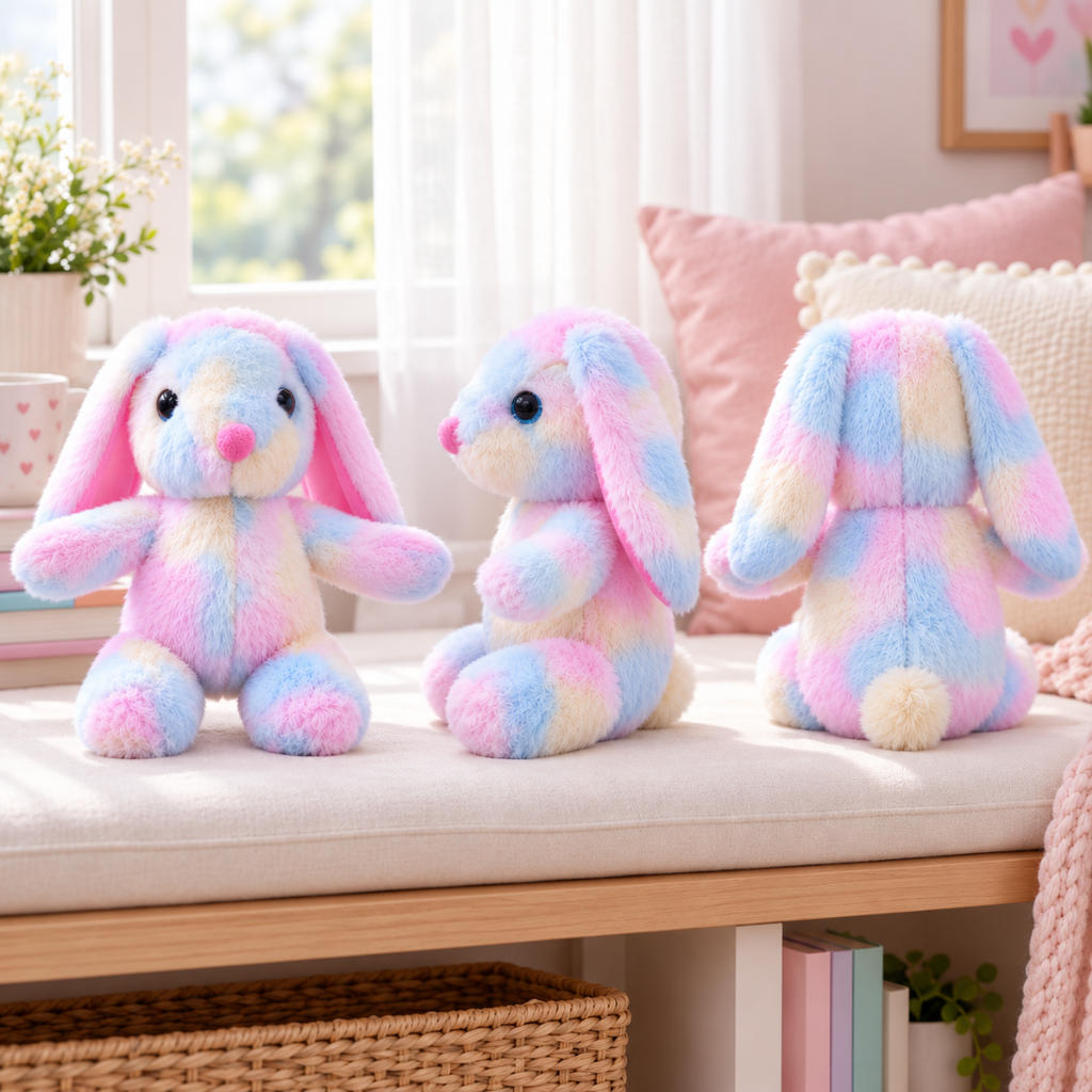 Playhills Whimsy Cute Rabbit Rainbow Multicolored Soft-toy-plushie