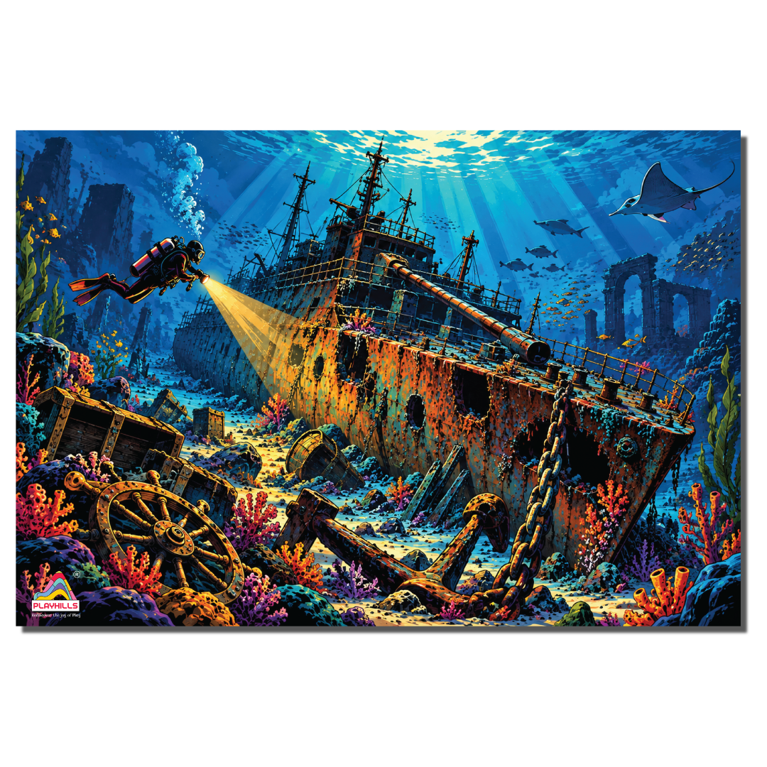 The Lost Shipwreck in the ocean Wooden 300 piece Jigsaw Puzzle