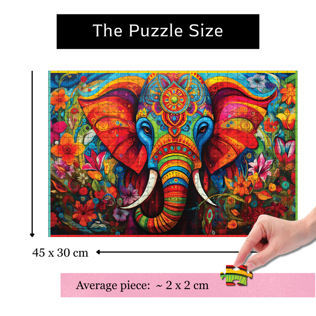 Playhills | The Wise Elephant 500-Piece Wooden Jigsaw Puzzle