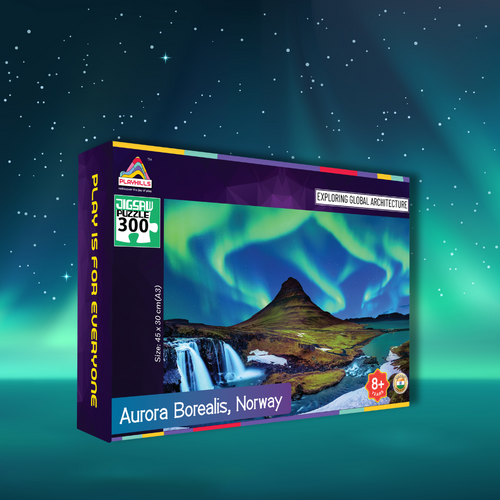 Playhills Aurora Borealis | Northern Lights Landscape Jigsaw Puzzle 300 pcs for Kids Age 8+ years