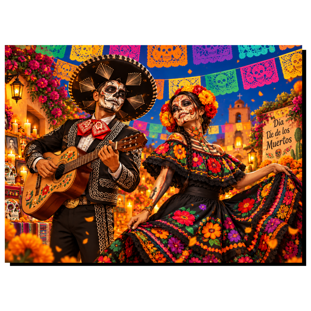 The Great Mexican Festival Dia De Los Muertos Wooden 500 piece Jigsaw Puzzle