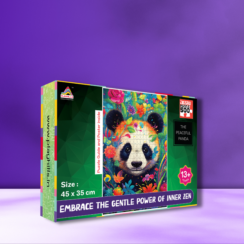 Playhills Spirit Animal The Bambootiful Panda, 500 pc Jigsaw Puzzle | Mind Relaxing, Screen free play for Children and Adults Age 13+ Years